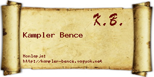 Kampler Bence névjegykártya